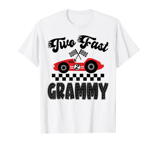 Two Fast Grammy of The Birthday Boy Racing Car Family T-Shirt
