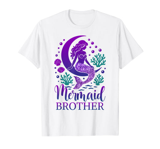 Mermaid Brother Matching Family Birthday Cute Mermaid Party T-Shirt