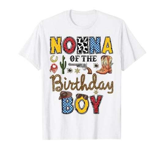 Nonna Of The Birthday Boy Cowboy Rodeo Nonna T-Shirt