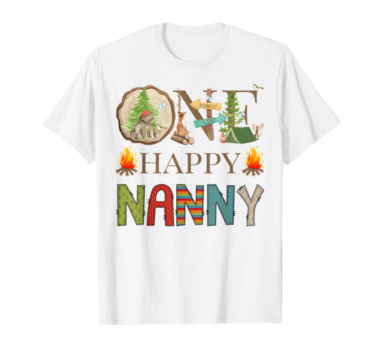One Happy Nanny Camper First Birthday Camping Bear T-Shirt