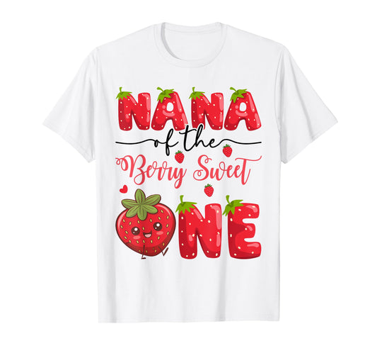 Nana Of The Berry Sweet One Strawberry First Birthday T-Shirt