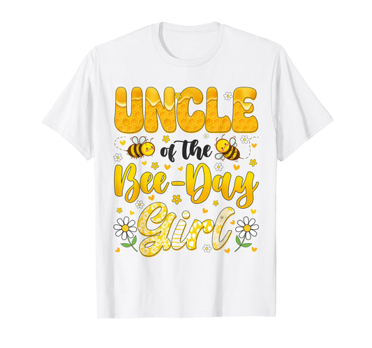 Uncle Of The Bee Day Girl Flower Birthday Family Matching T-Shirt