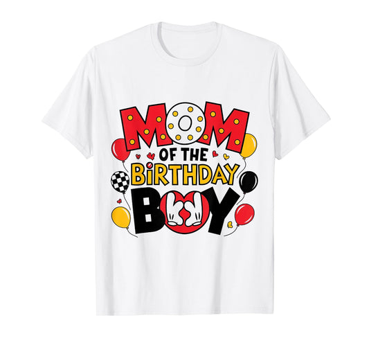 Mom Of The Birthday Boy Shirt Family Matching Mom Son Bday T-Shirt
