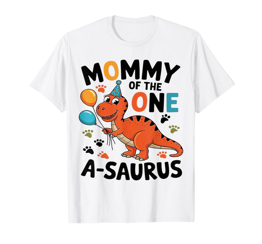 Mommy of The One-A-Saurus 2Nd Birthday Dinosaur Party T-Shirt