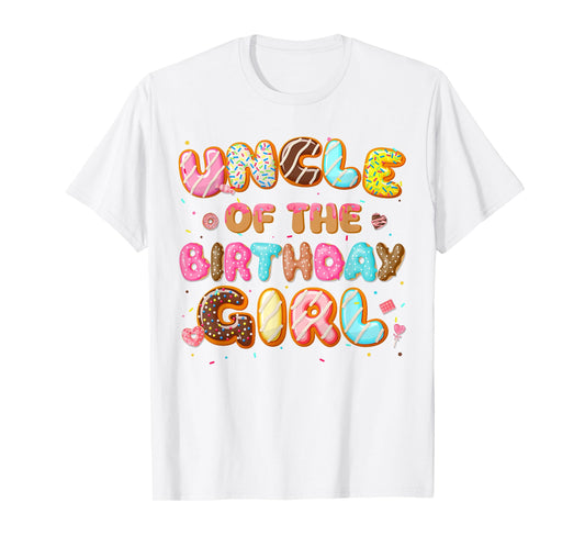 Uncle Of The Birthday Girl Donut Family Matching Party T-Shirt
