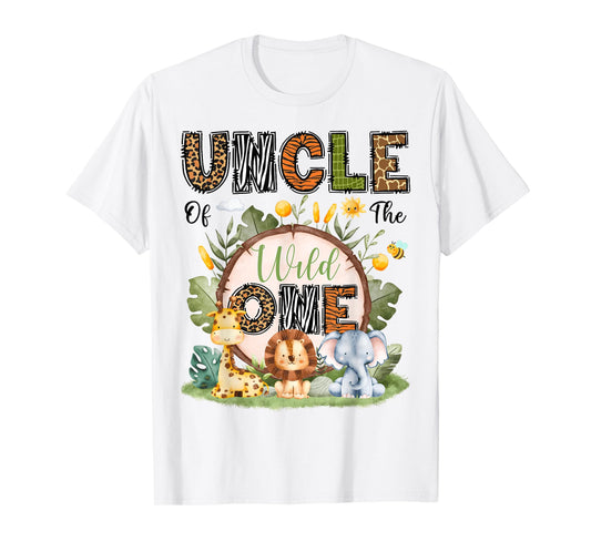 Uncle Of The Wild One 1St Birthday Boy Safari Jungle T-Shirt