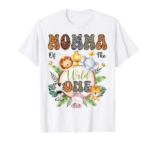 Momma Of The Wild One 1St Birthday Safari Animal Lover T-Shirt