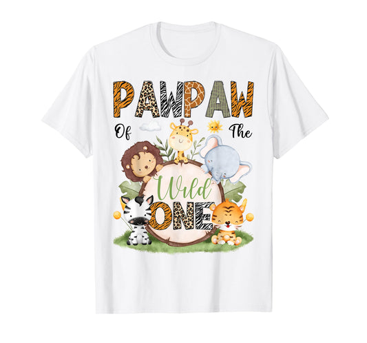 Pawpaw Of The Wild One 1St Birthday Boy Safari Lover T-Shirt
