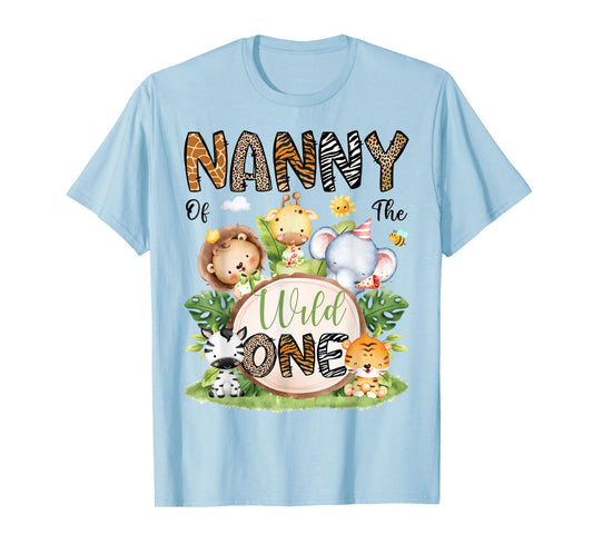 Nanny Of The Wild One Safari Jungle 1St Birthday Boy T-Shirt