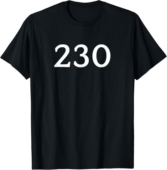 Number 230 , # Jersey Sports Birthdays T-Shirt