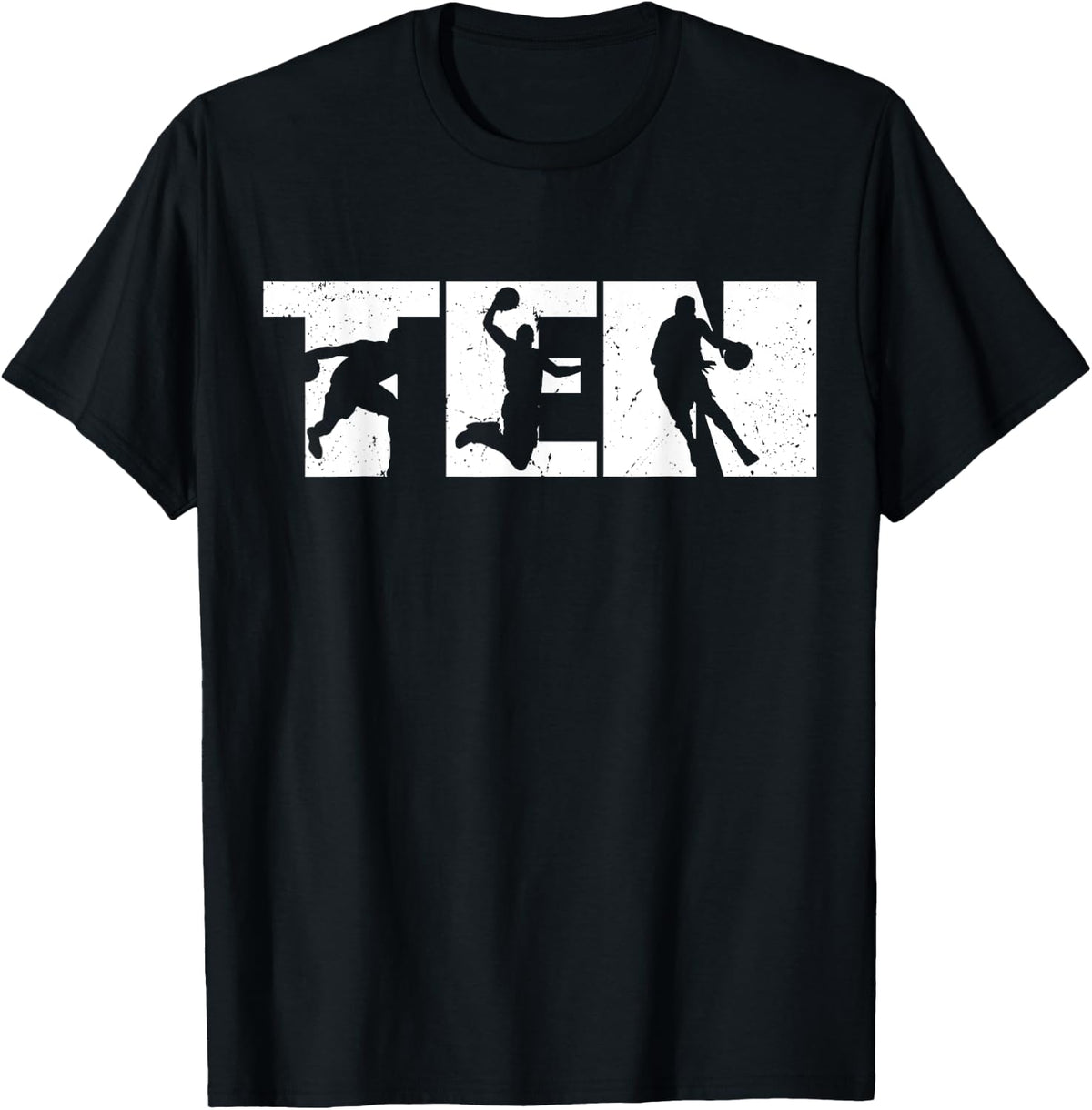 10th Birthday Retro Basketball 10 Years Old Boy Girl T-Shirt