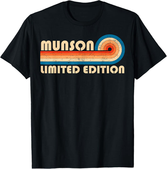MUNSON Surname Retro Vintage 80s 90s Birthday Reunion T-Shirt
