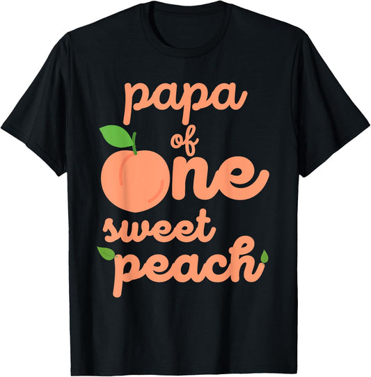 Papa Dad First Birthday One Sweet Peach Bday Family Matching T-Shirt