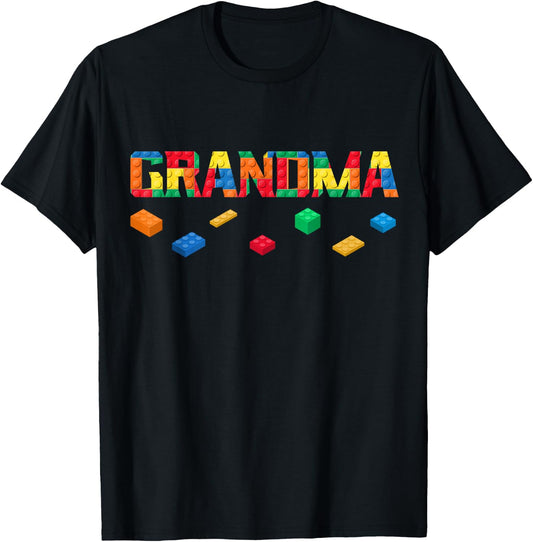 Master Builder Grandma Birthday Boy Building Bricks Blocks T-Shirt