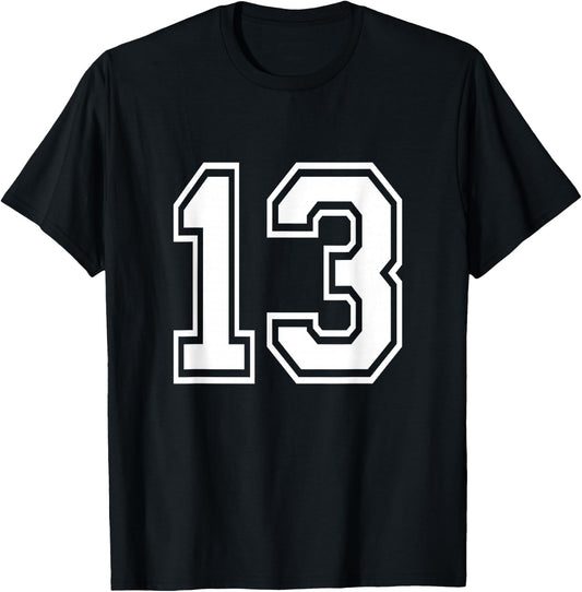 Number 13 Varsity Sports Team Jersey 13th Birthday 13 Years T-Shirt