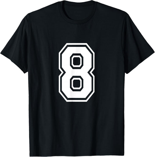 Number 8 Varsity Sports Team Jersey 8th Birthday 8 Years T-Shirt