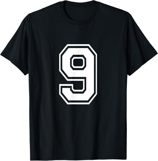 Number 9 Varsity Sports Team Jersey 9th Birthday 9 Years T-Shirt
