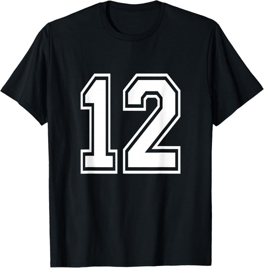 Number 12 Varsity Sports Team Jersey 12th Birthday 12 Years T-Shirt