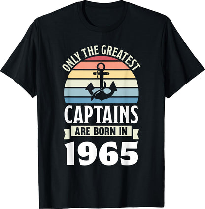 Greatest Captains born in 1965 60th Birthday Boating Gifts T-Shirt