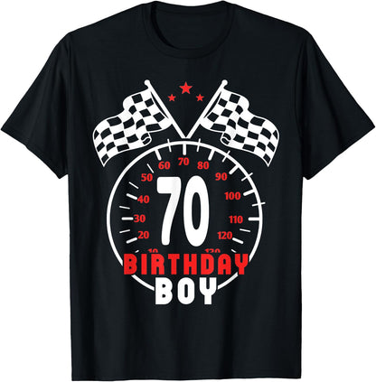 70th Birthday Boy Race Car Racing Car Driver 70 Year Old T-Shirt