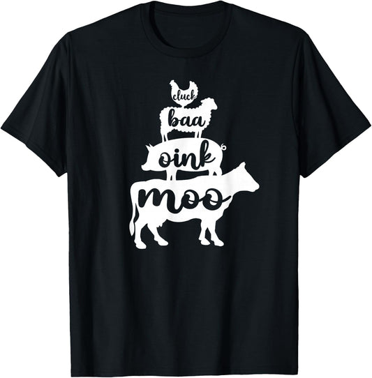 Oink Cluck Baa Moo Birthday, Pig, Chicken, Cow, Farmer T-Shirt