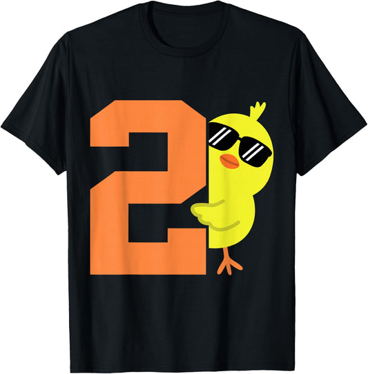 Toddler 2nd Birthday Chicken Themed 2 Year Old Boy Kid Chick T-Shirt