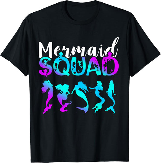 Mermaid Squad Clamshell Mermaid Crew Mermaid Squad Birthday T-Shirt