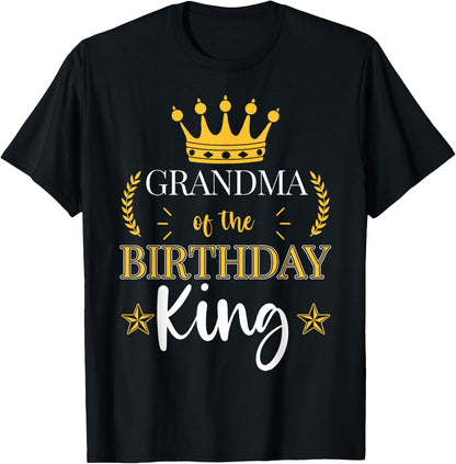 Grandma of the Birthday King Theme Party Bday Celebration T-Shirt