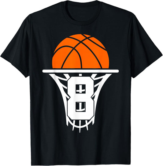 8 Years Basketball 8th Birthday T-Shirt