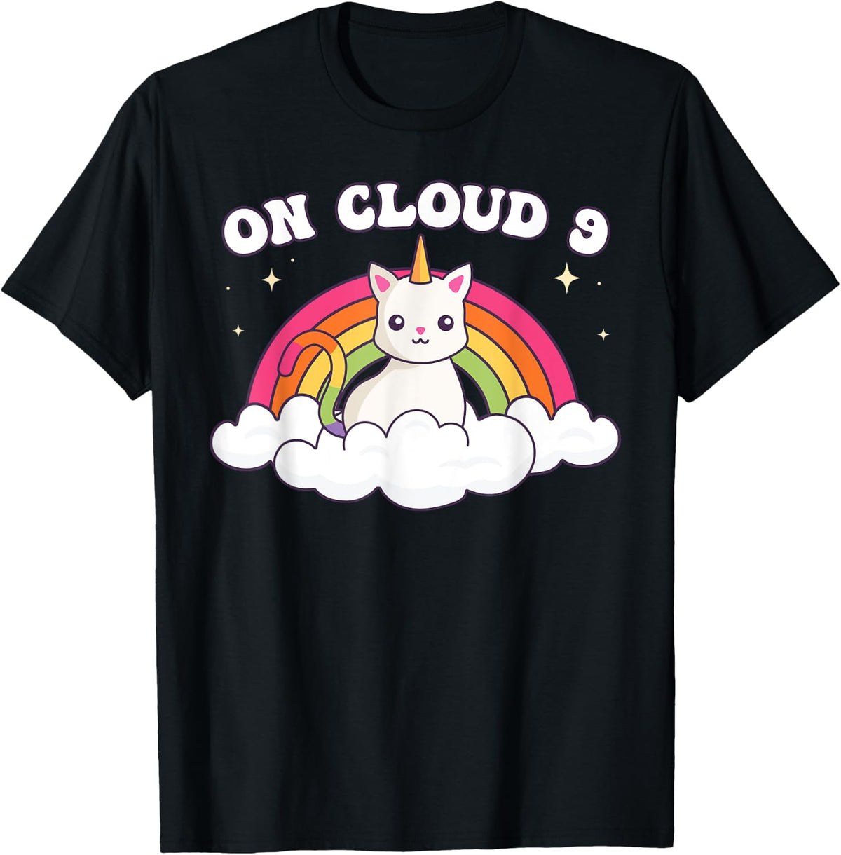 9th Birthday Girl Rainbow On Cloud Nine T-Shirt