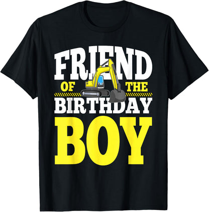 Friend Of The Birthday Boy Construction Family Matching T-Shirt