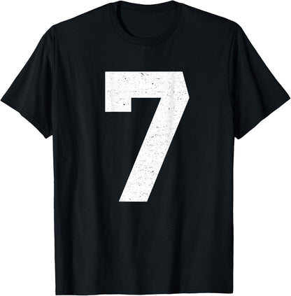 #7 Jersey Uniform Varsity Sports Number, 7th Birthday T-Shirt