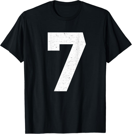 #7 Jersey Uniform Varsity Sports Number, 7th Birthday T-Shirt