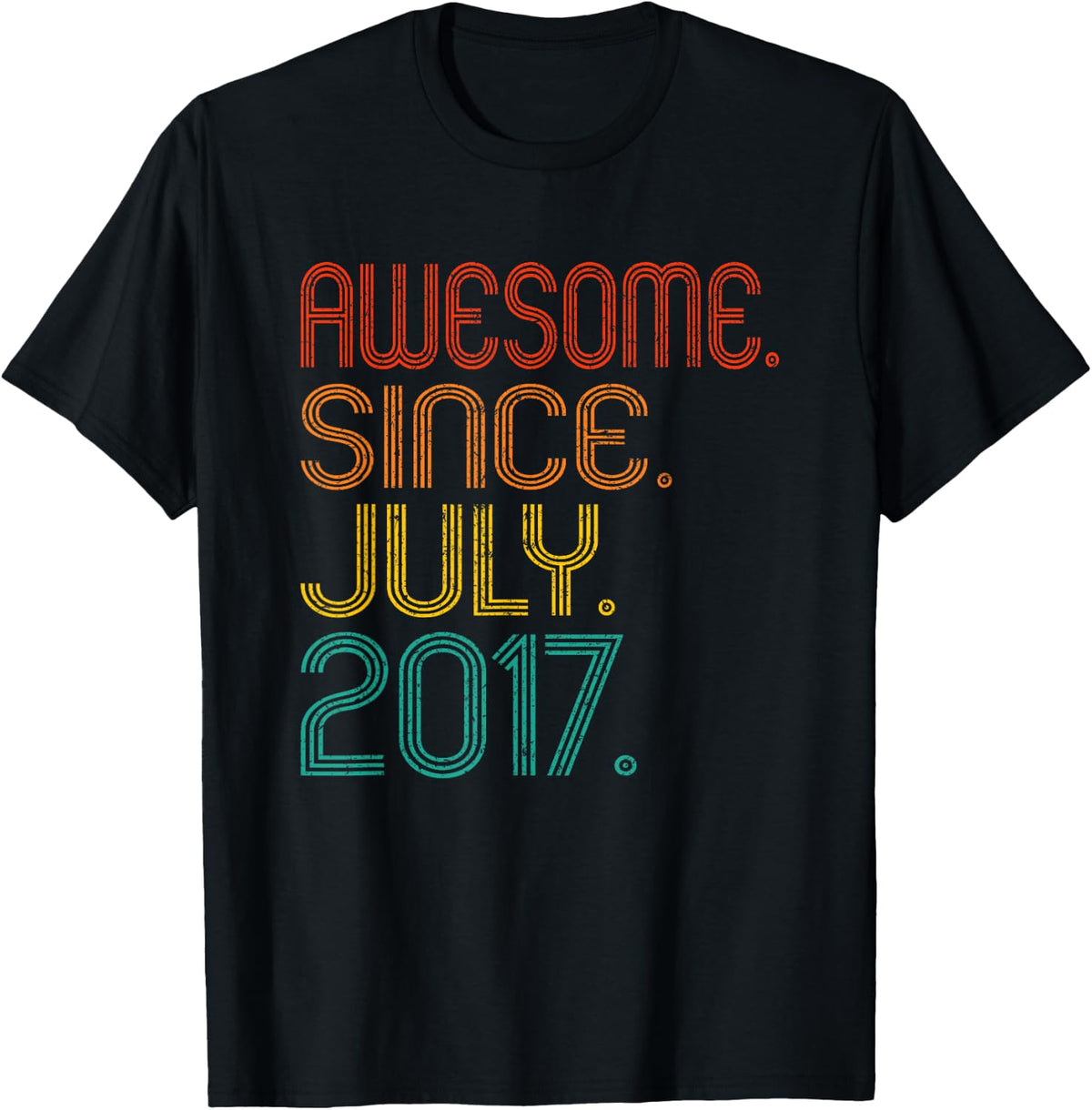 Awesome Since July 2017 Anniversary Birthday 2017 Vintage T-Shirt