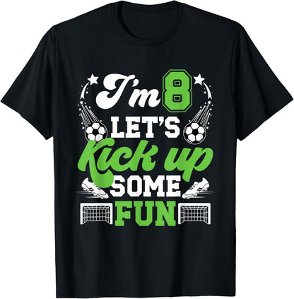 8th Birthday Soccer Boy Eight Year Old Soccer Player T-Shirt