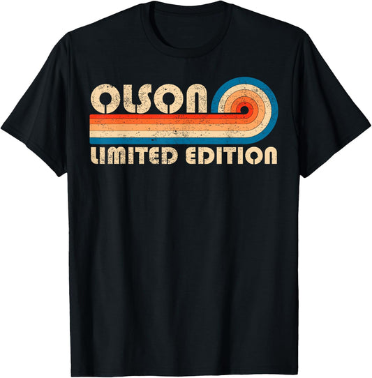 OLSON Surname Retro Vintage 80s 90s Birthday Reunion T-Shirt