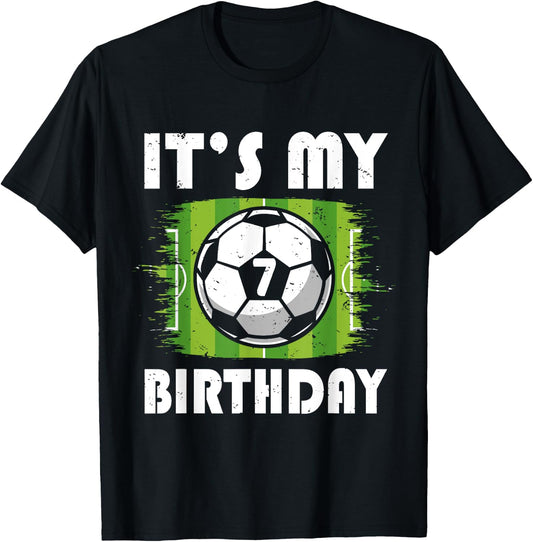 7 Years Old Kids Soccer Player 7th Birthday Boy T-Shirt