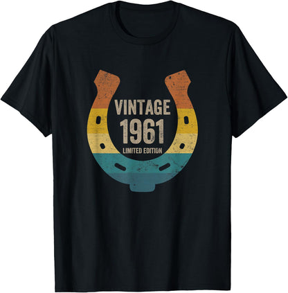 Vintage Horseshoe 1961 Limited Edition 61 Years Old Birthday T-Shirt
