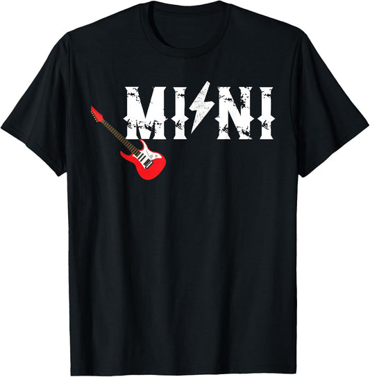 Mini Rockin One Birthday Family Matching Rock Guitar T-Shirt