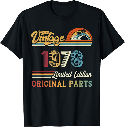 Vintage 1978 Limited Edition Original Parts 45th Birthday T-Shirt