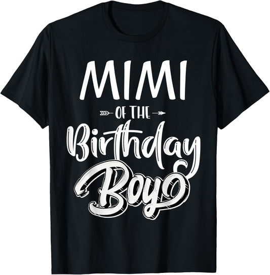 Mimi of The Birthday Boy Family Matching Party Grandma Women T-Shirt
