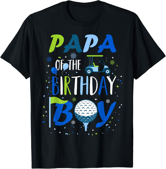 Papa of The Birthday Boy Hole in One Golf Sport Matching T-Shirt