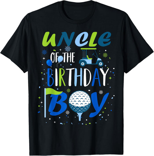Uncle of The Birthday Boy Hole in One Golf Sport Matching T-Shirt