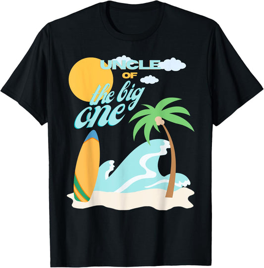 Uncle First Birthday 1st Bday Surfing Family Matching T-Shirt