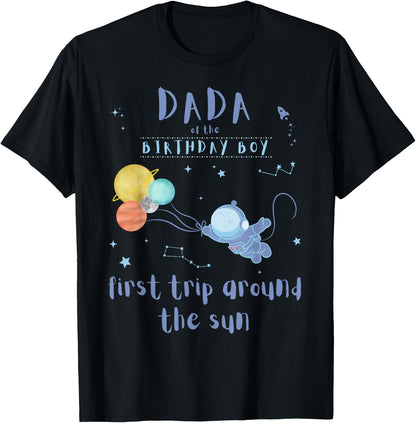 Dada Dad 1st Birthday First Trip Around The Sun Space Bday T-Shirt