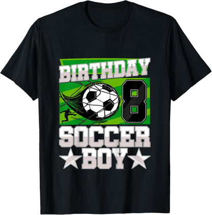 Kids Soccer Birthday Party - 8th Birthday Boy 8 Years Old T-Shirt