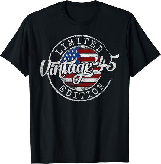 Vintage 1945 80th Birthday Gifts Women 80 Year Old T-Shirt