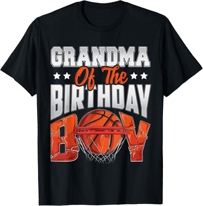 Grandma Basketball Birthday Boy Family Baller b-Day Party T-Shirt