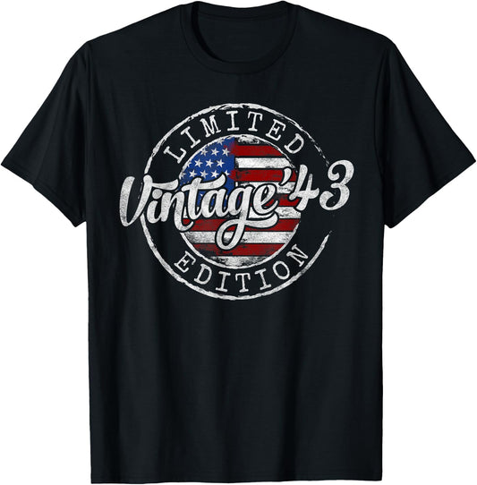 Vintage 1943 82nd Birthday Gifts Women 82 Year Old T-Shirt