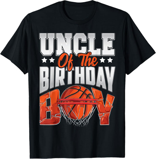 Uncle basketball birthday Boy Family Baller b-day Party T-Shirt